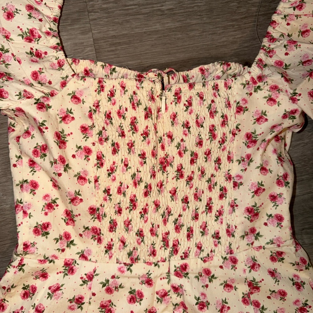 Moon River Floral Puff Sleeve Midi Dress floral print - Picture 12 of 15